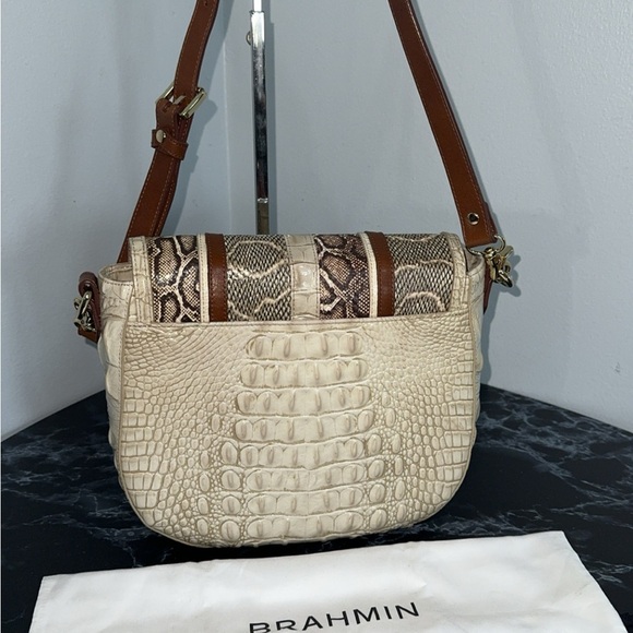 BRAHMIN Handbag Limestone Oleta Sonny Leather Crossbody Bag handbag AUTHENTIC - Picture 10 of 16